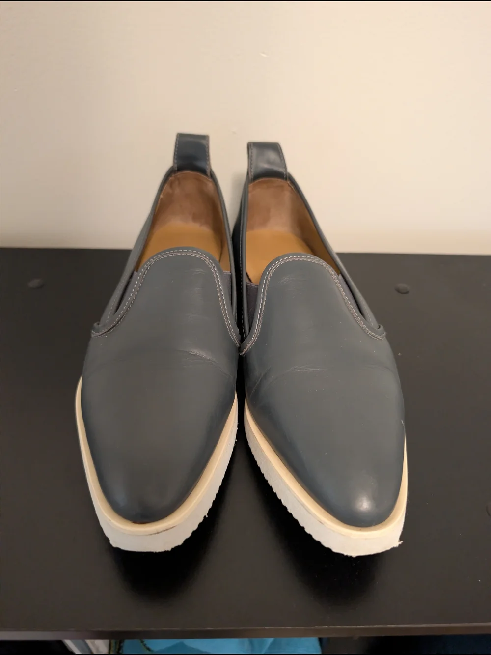 Everlane The Leather Street Shoes - Dark Gray - Made In Italy - Women 7.5